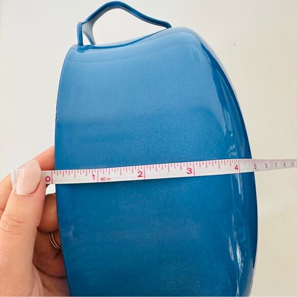 DANSK Blue Mid Century Scandinavian Enamel Dutch Oven Casserole Dish Black Base - Picture 4 of 5